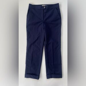 Boden Women's Navy Blue High Rise High Waist Straight Leg Cropped Pants Size 6